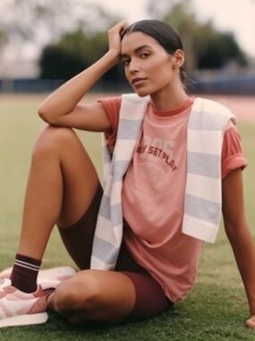 SOLD OUT NWT Anthropologie Daily Practice Runner Cotton Blend Tee